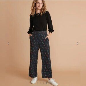 Marine Layer Kiley Pant in Black India Floral Print Sz M